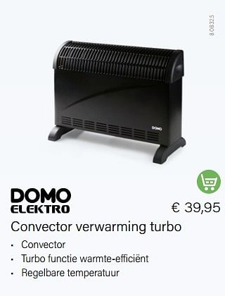 Promotions Domo elektro convector verwarming turbo - Domo elektro - Valide de 11/10/2022 à 31/12/2022 chez Multi Bazar