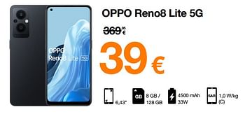 Promoties Oppo reno8 lite 5g - Oppo - Geldig van 13/10/2022 tot 31/10/2022 bij Orange