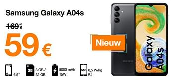 Promotions Samsung galaxy a04s - Samsung - Valide de 13/10/2022 à 31/10/2022 chez Orange