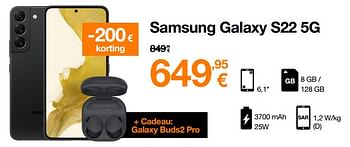 Promoties Samsung galaxy s22 5g - Samsung - Geldig van 13/10/2022 tot 31/10/2022 bij Orange