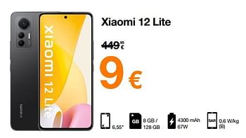 Promotions Xiaomi 12 lite - Xiaomi - Valide de 13/10/2022 à 31/10/2022 chez Orange