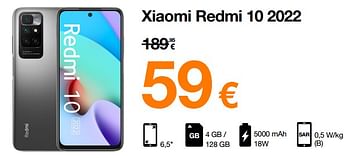 Promotions Xiaomi redmi 10 - Xiaomi - Valide de 13/10/2022 à 31/10/2022 chez Orange