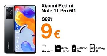 Promoties Xiaomi redmi note 11 pro 5g - Xiaomi - Geldig van 13/10/2022 tot 31/10/2022 bij Orange