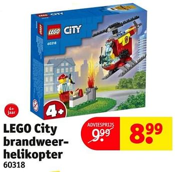 Promoties Lego city brandweerhelikopter 60318 - Lego - Geldig van 10/10/2022 tot 16/10/2022 bij Kruidvat