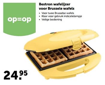 Promoties Bestron wafelijzer voor brussele wafels - Bestron - Geldig van 17/10/2022 tot 29/10/2022 bij Aveve