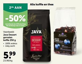 Promotions Java dessert gemalen koffie - Java - Valide de 17/10/2022 à 29/10/2022 chez Aveve