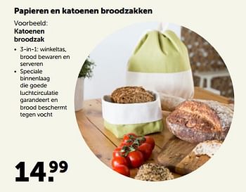 Promotions Katoenen broodzak - Produit maison - Aveve - Valide de 17/10/2022 à 29/10/2022 chez Aveve