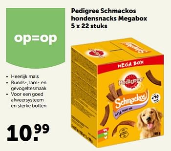 Promoties Pedigree schmackos hondensnacks megabox - Pedigree - Geldig van 17/10/2022 tot 29/10/2022 bij Aveve