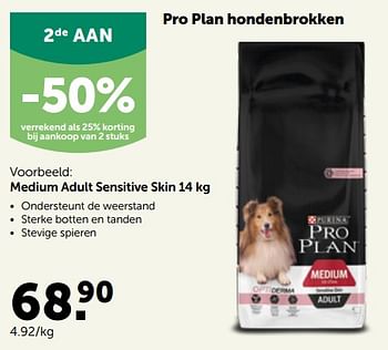 Promotions Pro plan hondenbrokken medium adult sensitive skin - Purina - Valide de 17/10/2022 à 29/10/2022 chez Aveve