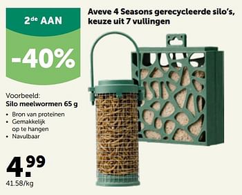 Promoties Aveve 4 seasons silo meelwormen - Huismerk - Aveve - Geldig van 17/10/2022 tot 29/10/2022 bij Aveve