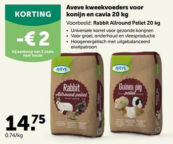 Promoties Aveve rabbit allround pellet - Huismerk - Aveve - Geldig van 17/10/2022 tot 29/10/2022 bij Aveve