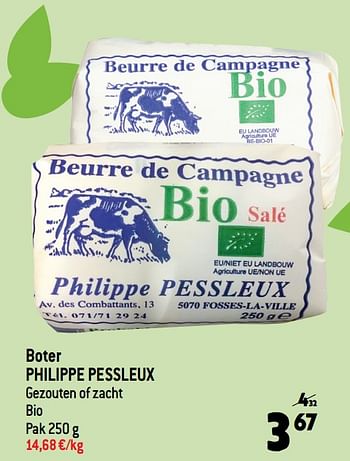 Promoties Boter philippe pessleux - Philippe Pessleux - Geldig van 12/10/2022 tot 18/10/2022 bij Smatch