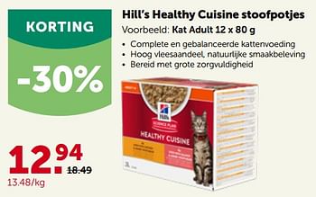 Promoties Hill’s healthy cuisine stoofpotjes kat adult - Hill's - Geldig van 17/10/2022 tot 29/10/2022 bij Aveve