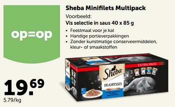 Promoties Sheba minifilets multipack vis selectie in saus - Sheba - Geldig van 17/10/2022 tot 29/10/2022 bij Aveve