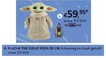 Promoties Pluche the child yoda - Mattel - Geldig van 20/10/2022 tot 06/12/2022 bij Dreamland
