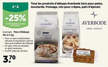 Promotions Averbode pain d’abbaye all-in - Averbode - Valide de 17/10/2022 à 29/10/2022 chez Aveve