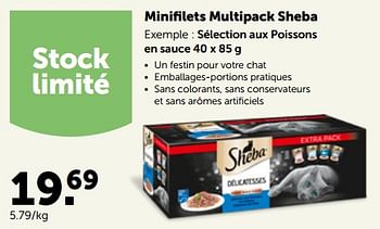 Promotions Minifilets multipack sheba sélection aux poissons en sauce - Sheba - Valide de 17/10/2022 à 29/10/2022 chez Aveve