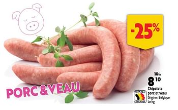 Promotions Chipolata porc et veau - Produit maison - Match - Valide de 12/10/2022 à 18/10/2022 chez Match