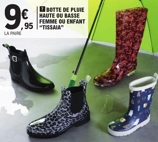 Tissaia Botte de pluie haute ou basse femme ou enfant tissaia En