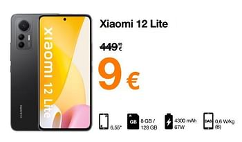 Promotions Xiaomi 12 lite - Xiaomi - Valide de 13/10/2022 à 31/10/2022 chez Orange