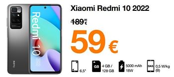 Promotions Xiaomi redmi 10 2022 - Xiaomi - Valide de 13/10/2022 à 31/10/2022 chez Orange
