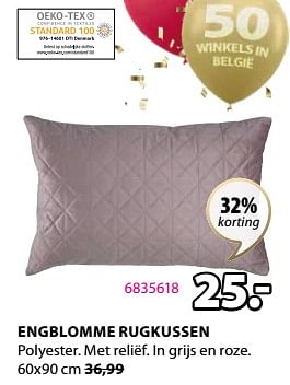 Promoties Engblomme rugkussen - Huismerk - Jysk - Geldig van 10/10/2022 tot 23/10/2022 bij Jysk