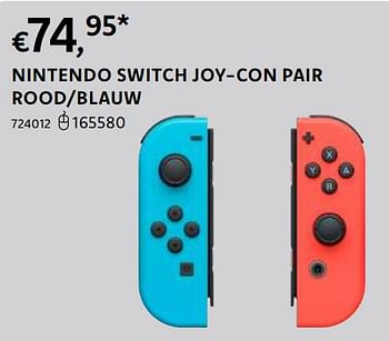 Promoties Nintendo switch joy-con pair rood-blauw - Nintendo - Geldig van 20/10/2022 tot 06/12/2022 bij Dreamland
