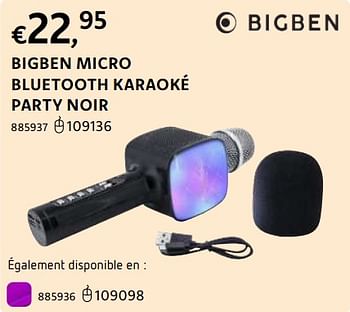 Promotions Bigben micro bluetooth karaoké party noir - BIGben - Valide de 20/10/2022 à 06/12/2022 chez Dreamland
