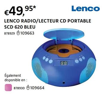 Promotions Lenco radio-lecteur cd portable scd 620 bleu - Lenco - Valide de 20/10/2022 à 06/12/2022 chez Dreamland