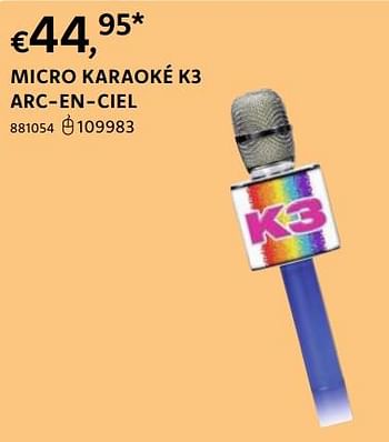Promotions Micro karaoké k3 arc-en-ciel - Studio 100 - Valide de 20/10/2022 à 06/12/2022 chez Dreamland