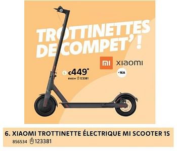 Promoties Xiaomi trottinette électrique mi scooter 1s - Xiaomi - Geldig van 20/10/2022 tot 06/12/2022 bij Dreamland