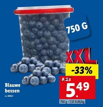 Promoties Blauwe bessen - Huismerk - Lidl - Geldig van 24/10/2022 tot 29/10/2022 bij Lidl