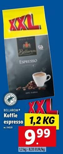 Promoties Koffie espresso - Bellarom - Geldig van 24/10/2022 tot 29/10/2022 bij Lidl