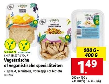 Promoties Vegetarische of veganistische specialiteiten - Chef select & you - Geldig van 24/10/2022 tot 29/10/2022 bij Lidl