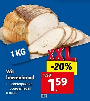 Promoties Wit boerenbrood - Huismerk - Lidl - Geldig van 24/10/2022 tot 29/10/2022 bij Lidl
