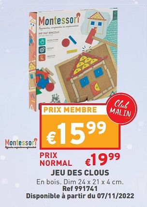Promotions Jeu des clous - Montessori - Valide de 12/10/2022 à 23/11/2022 chez Trafic