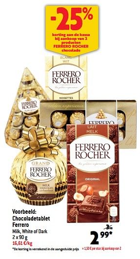 Promoties Chocoladetablet ferrero - Ferrero - Geldig van 19/10/2022 tot 25/10/2022 bij Match