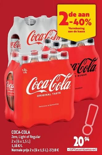 Promoties Coca-cola zero light of regular - Coca Cola - Geldig van 19/10/2022 tot 25/10/2022 bij Match