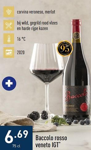 Promoties Baccolo rosso veneto igt - Rode wijnen - Geldig van 24/10/2022 tot 04/11/2022 bij Aldi