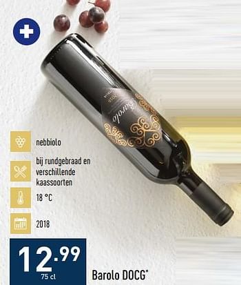 Promoties Barolo docg - Rode wijnen - Geldig van 24/10/2022 tot 04/11/2022 bij Aldi
