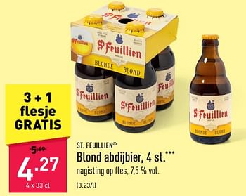 Promoties Blond abdijbier - St.Feuillien - Geldig van 24/10/2022 tot 04/11/2022 bij Aldi