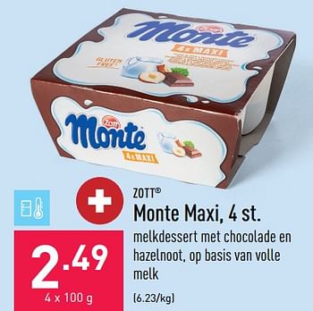 Promoties Monte maxi - Zott - Geldig van 28/10/2022 tot 04/11/2022 bij Aldi