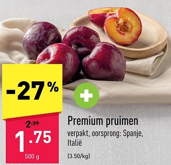 Promoties Premium pruimen - Huismerk - Aldi - Geldig van 24/10/2022 tot 29/10/2022 bij Aldi