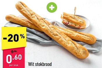 Promoties Wit stokbrood - Huismerk - Aldi - Geldig van 24/10/2022 tot 29/10/2022 bij Aldi