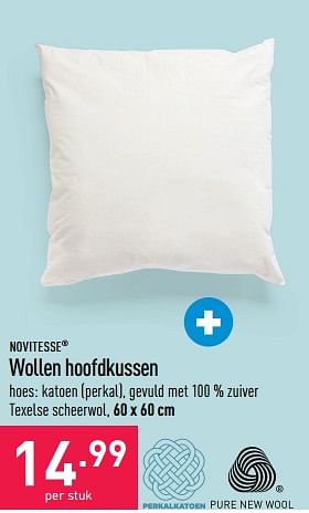 Promoties Wollen hoofdkussen - novitesse - Geldig van 26/10/2022 tot 04/11/2022 bij Aldi