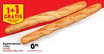 Promotions Baguettes blanches - Produit maison - Match - Valide de 19/10/2022 à 25/10/2022 chez Match