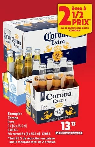 Promotions Corona extra - Corona - Valide de 19/10/2022 à 25/10/2022 chez Match