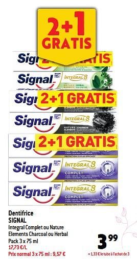 Promotions Dentifrice signal - Signal - Valide de 19/10/2022 à 25/10/2022 chez Match