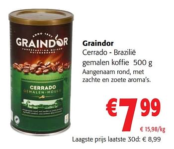Promoties Graindor cerrado - brazilië gemalen koffie - Graindor - Geldig van 19/10/2022 tot 31/10/2022 bij Colruyt