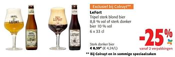 Promoties Lefort sterk donker bier - Lefort - Geldig van 19/10/2022 tot 31/10/2022 bij Colruyt